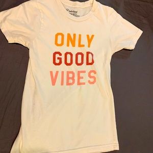 Polished Prints T-shirt, natural white with color lettering, xs fits like small
